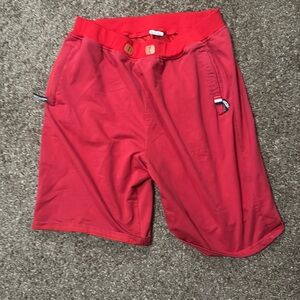 Simple Cotton Red Shorts w/ pockets, size 40-42, elastic waist